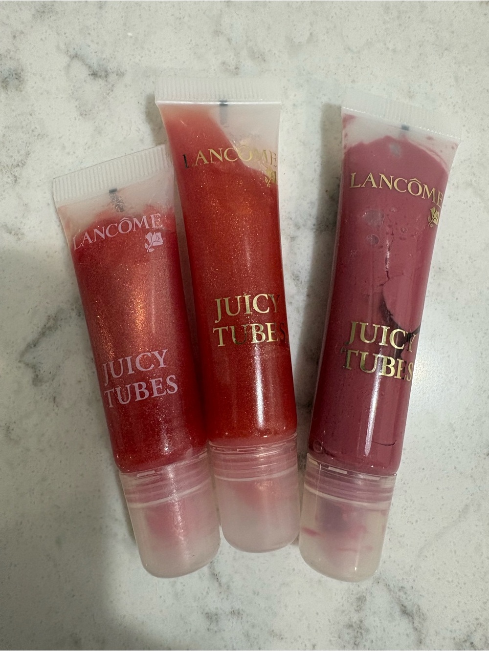 Lancome Juicy Tubes Lip Gloss Trio - Red & Pink Shades
